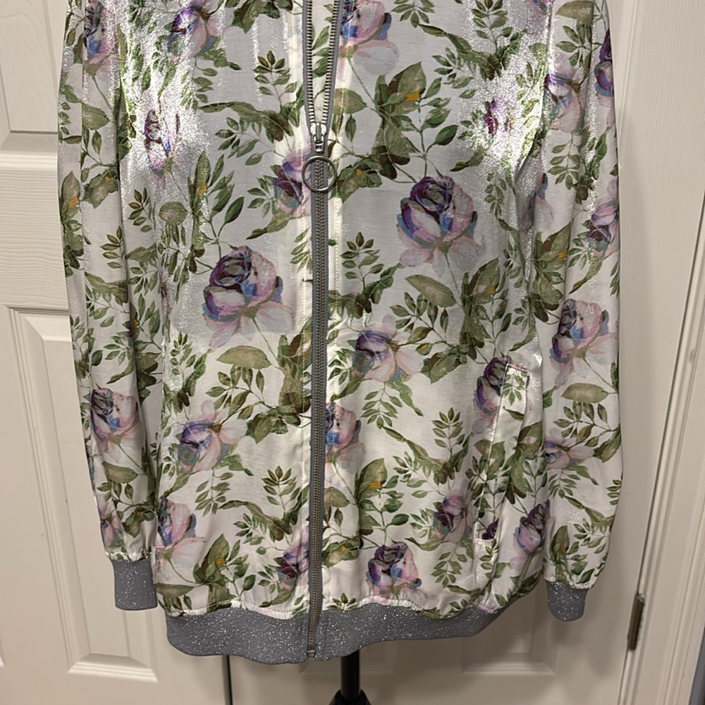 Inc. International Concepts Plus Mayfair Garden Bomber Jacket - Picture 3 of 13